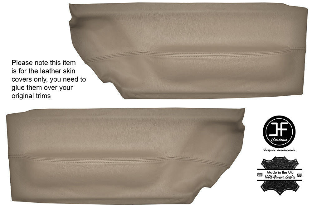 BEIGE LEATHER 2X FRONT DOOR CARD TRIM  COVERS FITS VW BEETLE 1998-2010