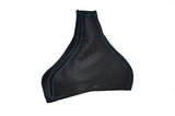 FITS VOLVO XC90 XC 90 GEAR GAITER BLACK LEATHER blue st CUSTOM NEW MADE IN UK