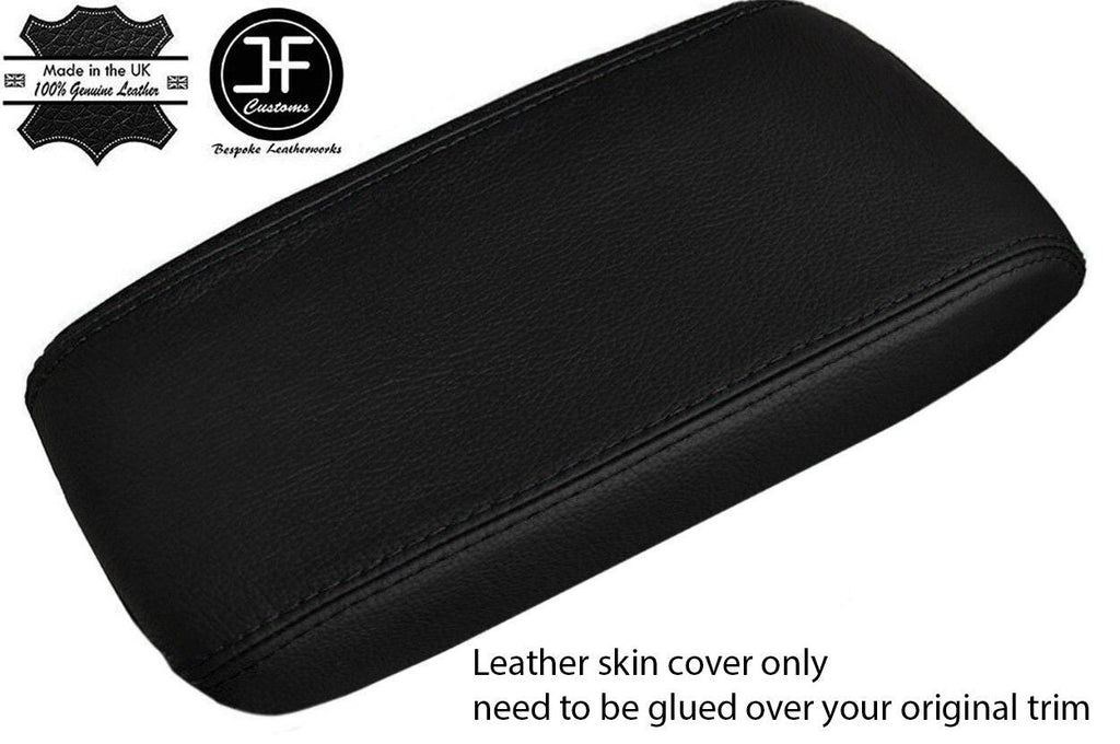 BLACK & BLACK TOP GRAIN LEATHER ARMREST LID COVER FITS DACIA DUSTER 2010-2017
