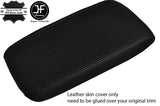 BLACK & BLACK TOP GRAIN LEATHER ARMREST LID COVER FITS DACIA DUSTER 2010-2017