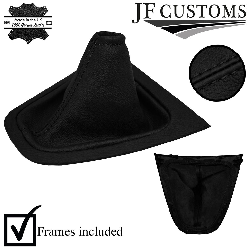 BLACK STITCH LEATHER GEAR+SURROUND COVERS + FRAMES FOR TOYOTA AURIS 2007-2011