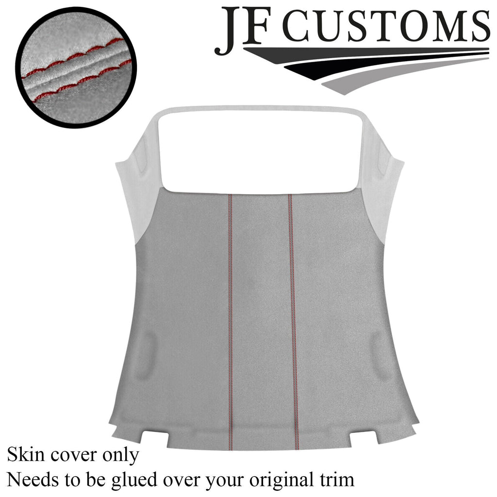 D RED STITCH L GREY SUEDE HARDTOP ROOF HEADLINER COVER FOR BMW E46 CONVERTIBLE