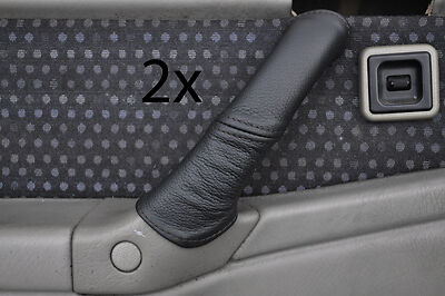black stitching FITS ROVER 200 216 218 96-99 2 x DOOR HANDLES LEATHER COVERS