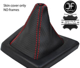 RED STITCHING CARBON FIBRE VINYL LEATHER GEAR GAITER FOR MAZDA RX7 FC3S 86-91