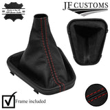 FOR BMW Z3 JFM 97-02 D RED STITCH LEATHER MANUAL GEAR GAITER + PLASTIC FRAME
