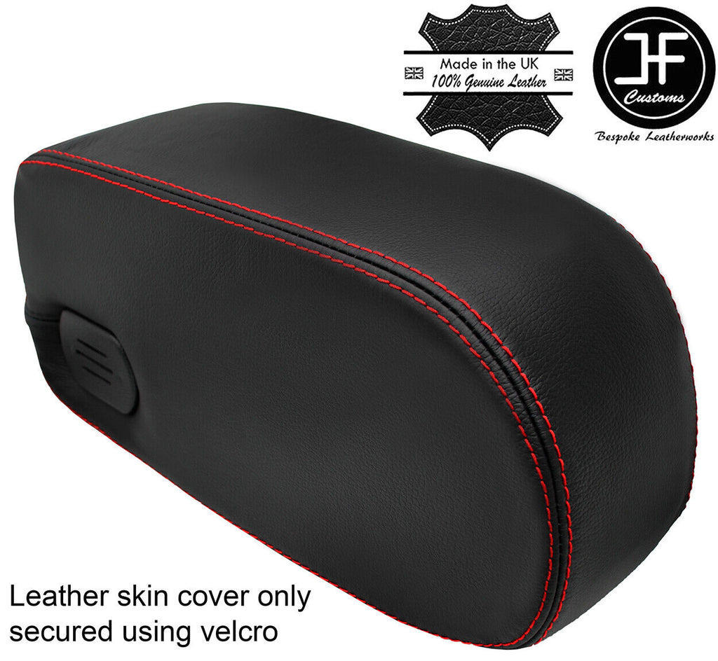 RED STITCH TOP GRAIN REAL LEATHER ARMREST LID COVER FOR MERCEDES W114 COUPE