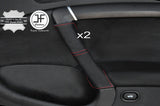 RED STITCHING 2X FRONT DOOR HANDLE LEATHER COVERS FITS SAAB 95 9-5 2006-2009