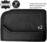 BLACK STITCH 2X FRONT DOOR CARDS REAL LEATHER COVERS FITS ROVER P5 P5B V8 COUPE