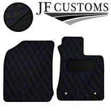 BLUE DIAMOND STITCH VINYL 2X TAILORED FLOOR CARPET FOR TOYOTA HILUX 11-17 JF1