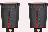 red stitch FITS RANGE ROVER CLASSIC 70-94 2X SEAT BELT STALK LEATHER COVERS