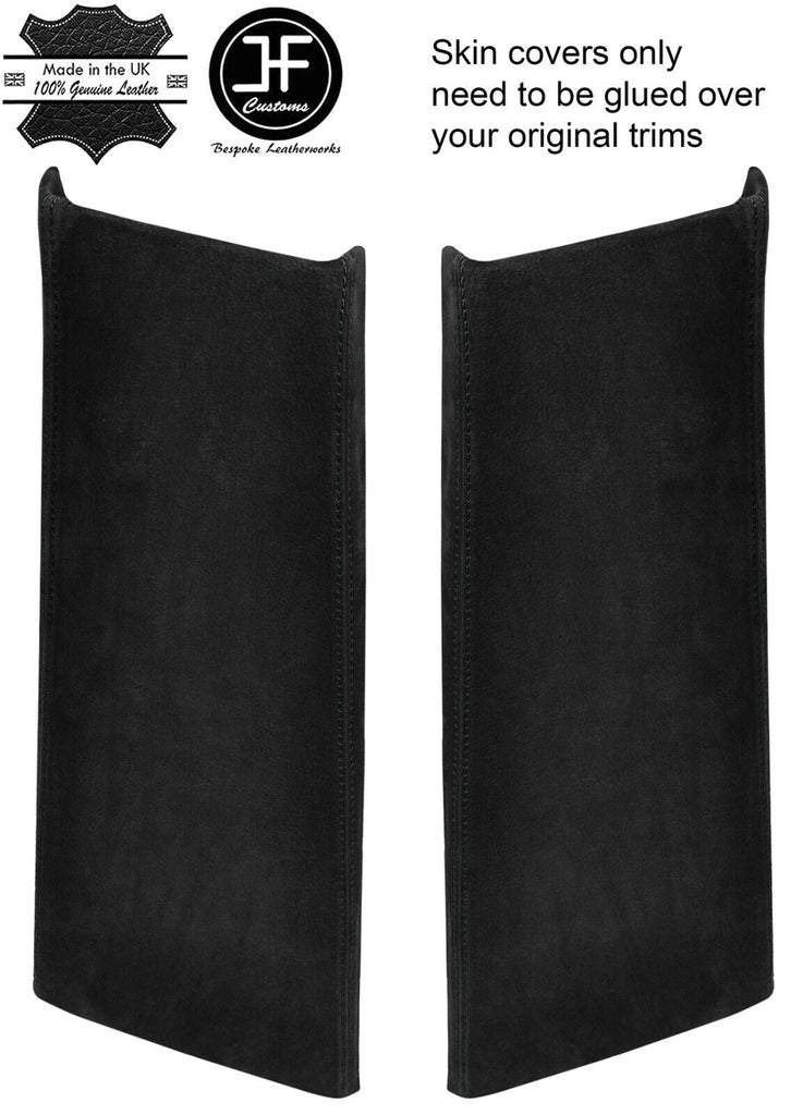 BLACK STITCH 2X LOWER B PILLAR REAL SUEDE COVERS FOR RANGE ROVER SPORT 05-13