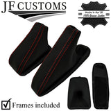 RED STITCH  AUTO PERFORATED LEATHER GAITER SET+FRAME FOR BMW E90 E91 E92 E93