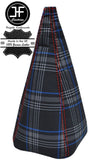 RED STITCH TARTAN FABRIC MANUAL GEAR GAITER FOR VW T4 TRANSPORTER 90-03 1T