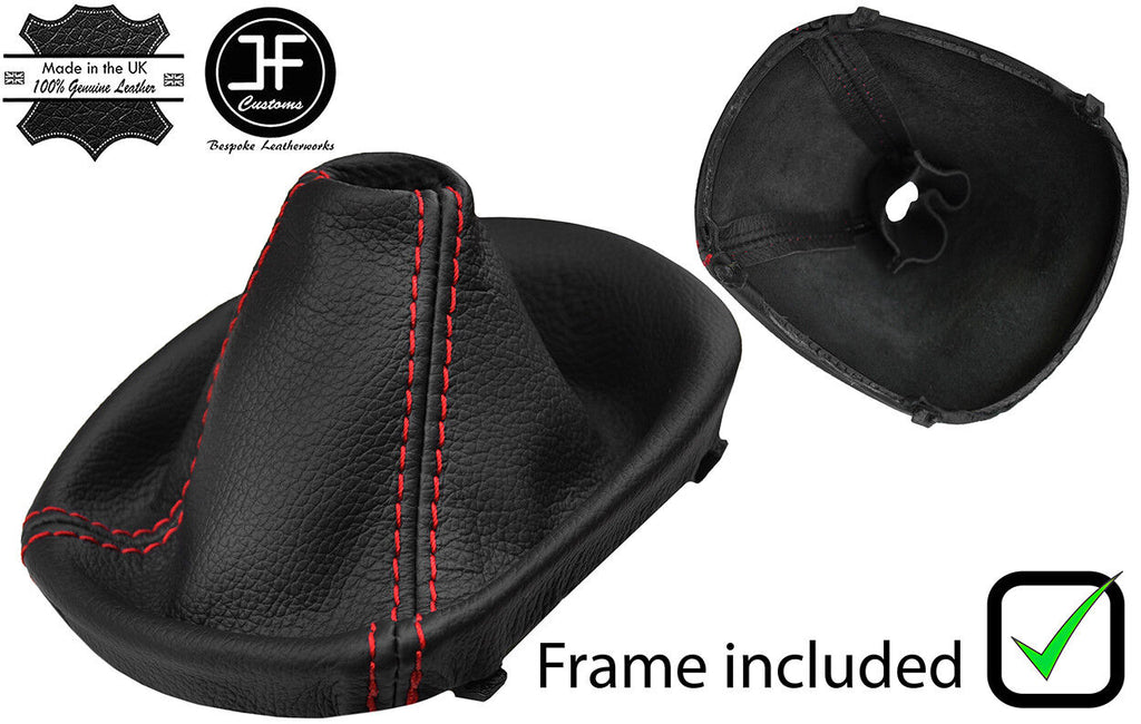 RED  STITCH LEATHER MANUAL GEAR GAITER+PLASTIC FRAME FOR BMW Z4 E85 E86 02-08