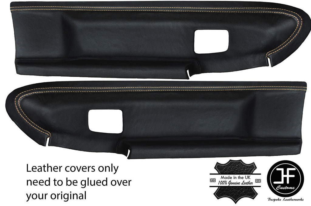 BEIGE STITCH 2X FRONT DOOR CARD COVERS FITS BMW E36 COUPE & CONVERTIBLE STYLE 2