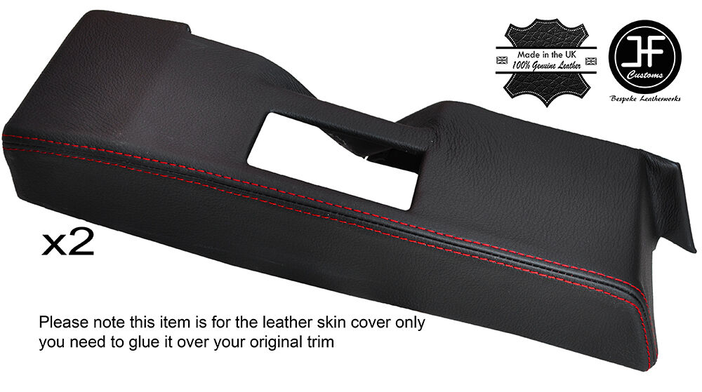 RED STITCH 2X DOOR RELEASE SURROUND LEATHER COVER FITS RENAULT ALPINE GTA V6