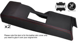 RED STITCH 2X DOOR RELEASE SURROUND LEATHER COVER FITS RENAULT ALPINE GTA V6