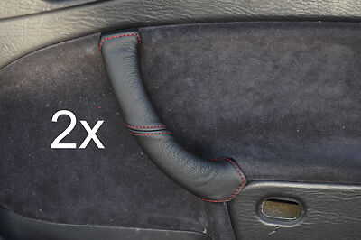 red stitch FITS SAAB 900 900I 93 9-3 2X LEATHER DOOR HANDLE COVERS CUSTOM NEW