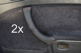 red stitch FITS SAAB 900 900I 93 9-3 2X LEATHER DOOR HANDLE COVERS CUSTOM NEW