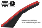BLACK & RED LEATHER HANDBRAKE GAITER FITS MITSUBISHI SHOGUN CHALLENGER SPORT