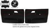 RED STITCH FRONT DOOR CARD LTHR SUEDE COVER FOR FORD SIERRA RS COSWORTH JF1