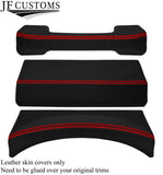 RED LUX-STITCH LEATHER 3X DASH TRIM COVERS FOR LAND ROVER DEFENDER 07-16