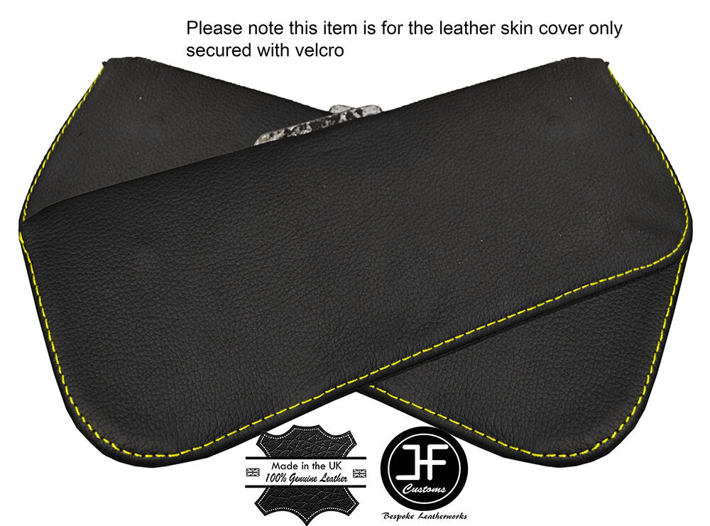 YELLOW STITCH 2X SUN VISORS LEATHER COVERS FITS MINI MK1 CLASSIC EARLY