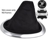 BLACK STITCHING REAL SUEDE MANUAL GEAR GAITER FITS JUKE 2010-2016 CUSTOM NEW