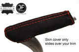 RED STITCH REAL SUEDE HANDBRAKE HANDLE COVER FITS AUDI A3 8P 04-12 CUSTOM NEW