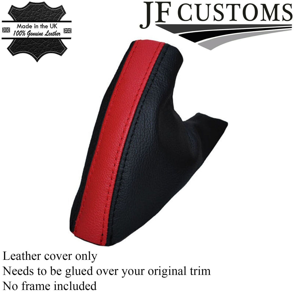 BLACK & RED LEATHER HANDBRAKE GAITER FITS MG MGF MGTF 1995-2005 CUSTOM NEW