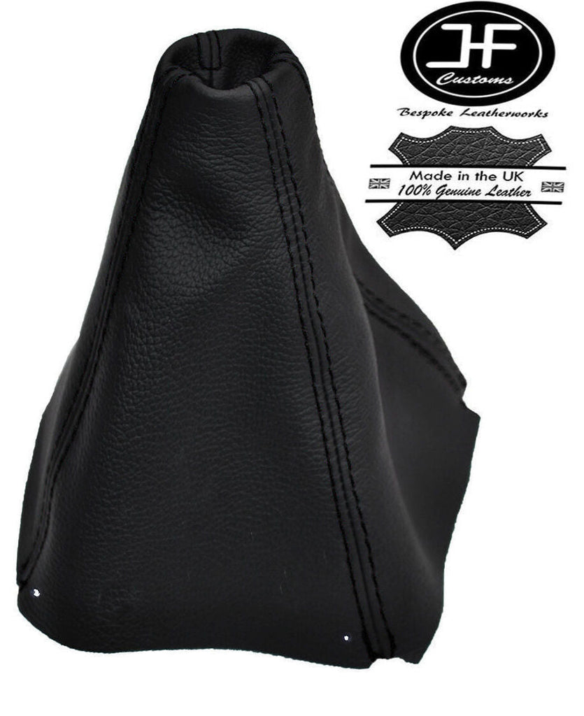BLACK STITCH FOR HYUNDAI COUPE 1996-1999 GEAR STICK GAITER REAL LEATHER