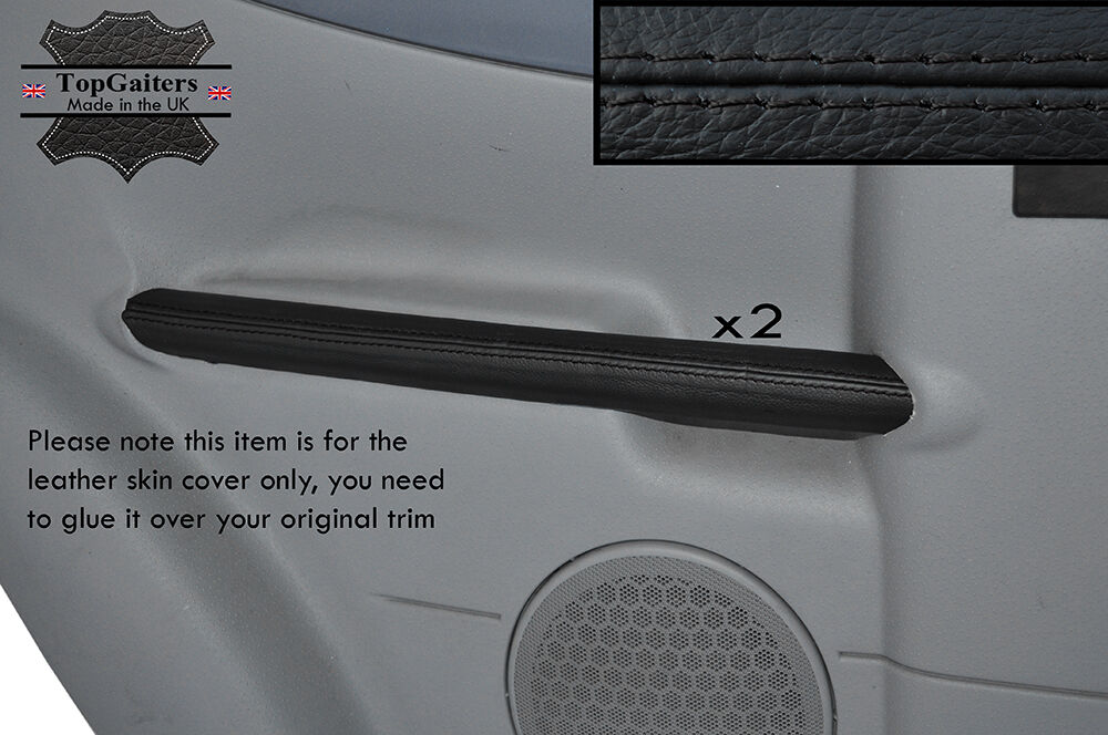 BLACK STITCH 2X REAR FULL DOOR HANDLE SKIN COVERS FITS CITROEN C3 PLURIEL 03-06