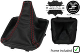 RED  STITCH LEATHER GEAR GAITER+PLASTIC FRAME FITS MERCEDES C CLASS W205 14-20