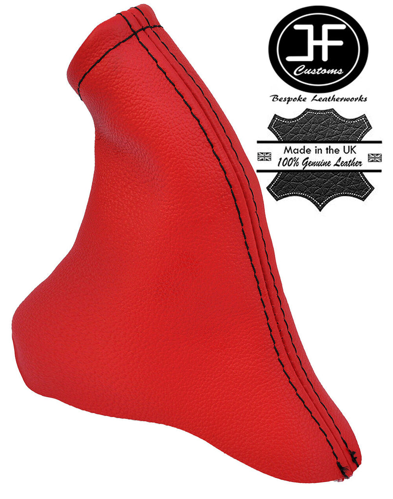 RED LEATHER BLACK STITCH HANDBRAKE GAITER FITS HONDA CIVIC MK IX 9 2012-2015