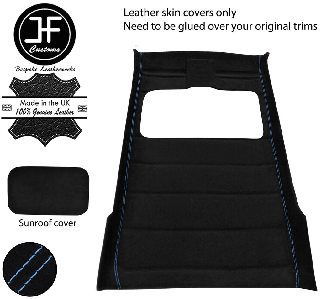 BLUE STITCH SUN ROOF HEADLINING LUXE SUEDE COVER FOR VW GOLF MK2 83-92 5 DOOR
