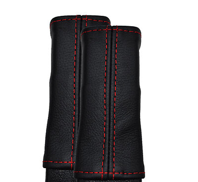 RED STITCH 2X SEAT BELT STALK COVERS FITS TOYOTA HILUX SURF 4 RUNNER 89-96