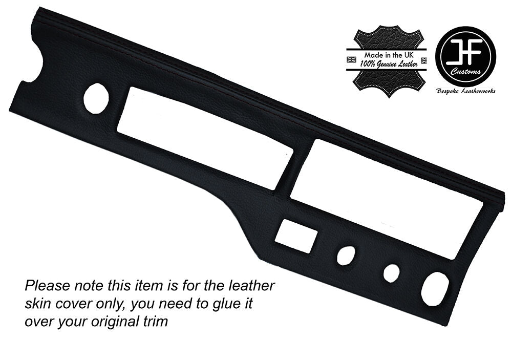 BLACK STICH RADIO DASH PANEL TRIM LEATHER SKIN COVER FITS PORSCHE 911 G50 84-89