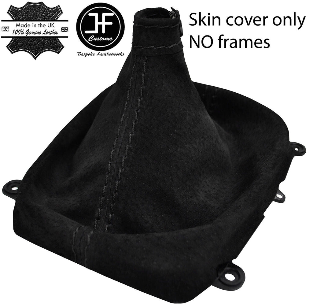BLACK STITCH REAL SUEDE MANUAL GEAR GAITER FITS HYUNDAI i30 2007-2011 CUSTOM NEW