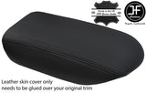 BLACK & BLACK TOP GRAIN REAL LEATHER ARMREST COVER FITS GT-R GTR R35 2009-2017