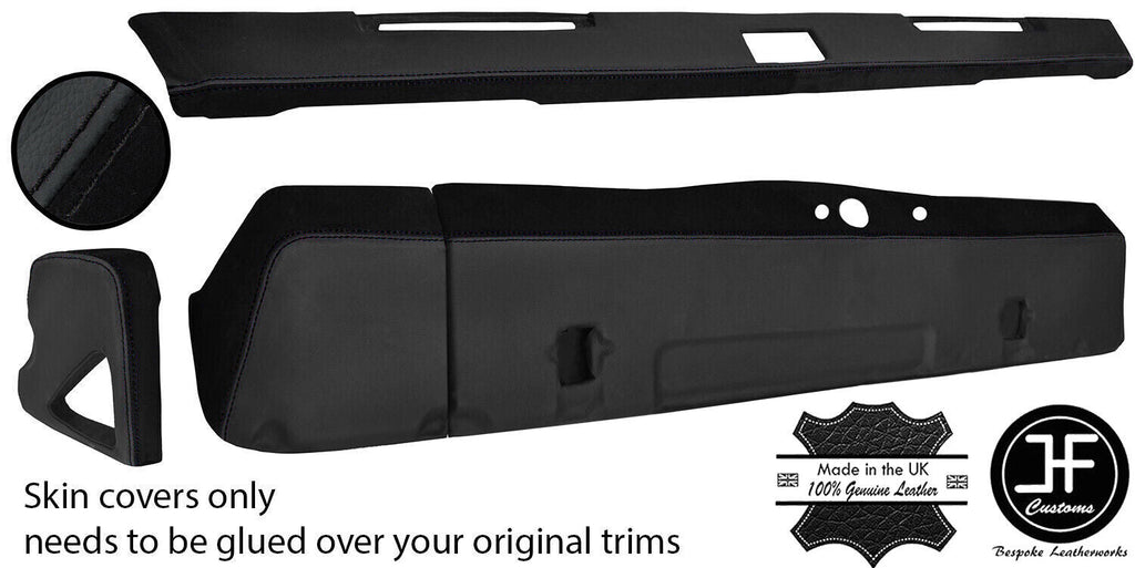 BLACK STITCH DASH DASHBOARD KIT LEATHER&SUEDE COVERS FOR DEFENDER 90 110 83-06