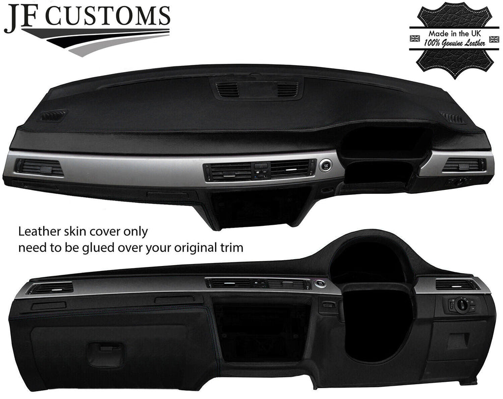BLACK & BLACK DASH DASHBOARD LEATHER COVER FOR BMW 3 SERIES E90 E91 E92 E93