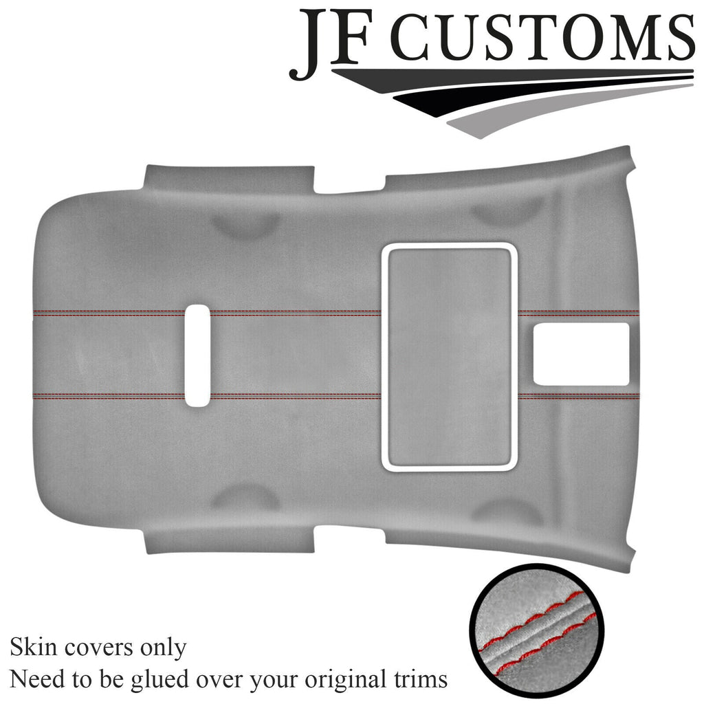 D RED STITCH L GREY SUEDE SUNROOF HEADLINER FOR VW GOLF MK6 09-14 3 DOOR
