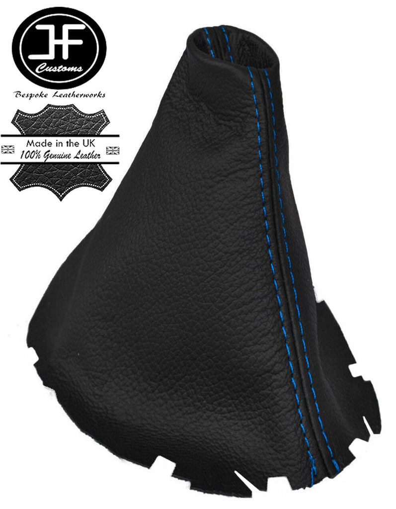 BLUE STITCHING MANUAL REAL LEATHER GEAR GAITER FITS VW SCIROCCO III 2008-2013