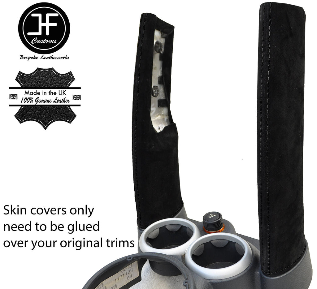 BLACK STITCH 2X DOWN TUBES SUEDE COVERS FITS BMW MINI COOPER S R50 R53 01-06