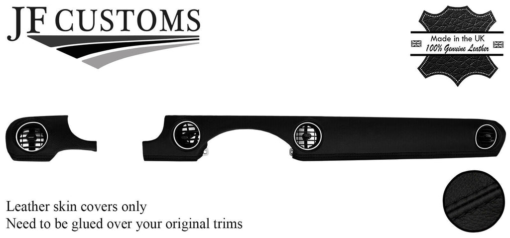 BLACK STITCH LEATHER 2X FRONT DASH TRIM COVERS FITS MAZDA MX5 MK3 NC 05-14