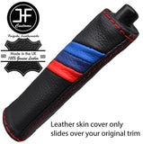 RED STITCH TRI STRIPE HANDBRAKE HANDLE LEATHER COVER FOR BMW 3 SERIES E30 81-92