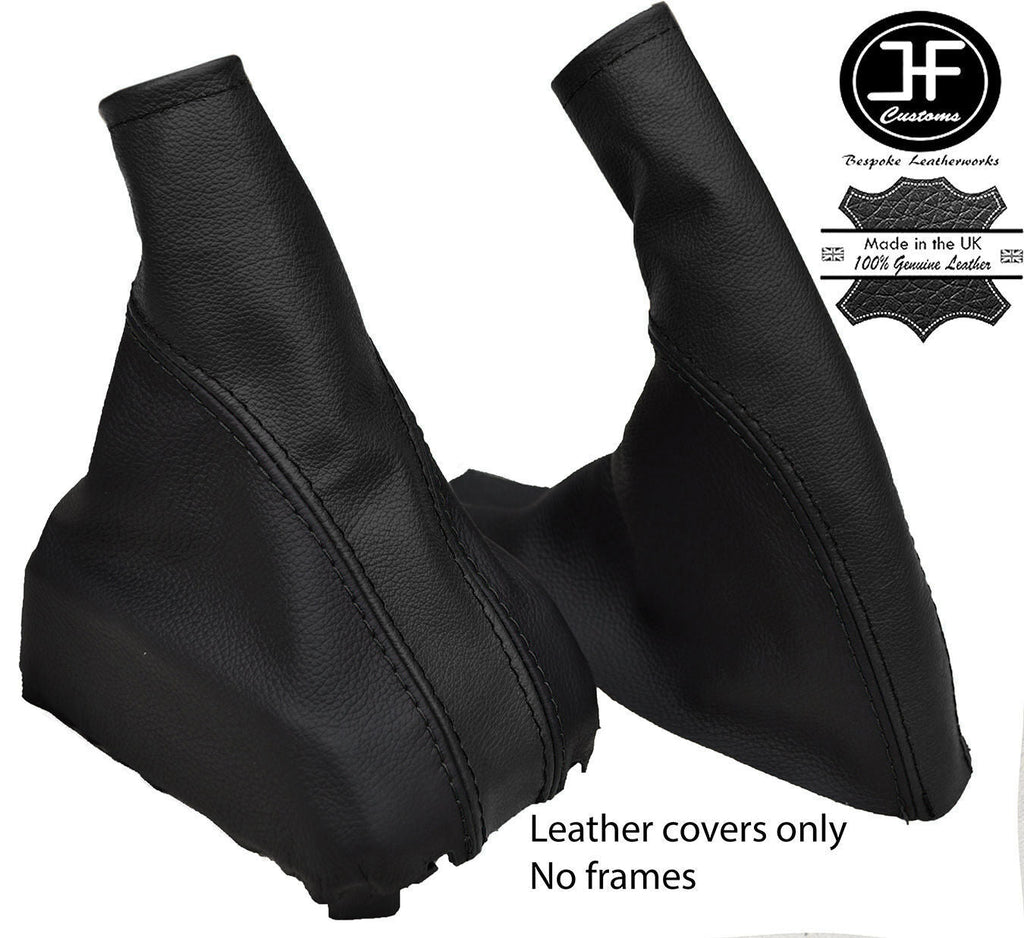 BLACK & BLACK LEATHER GEAR HANDBRAKE FITS VAUXHALL OPEL TIGRA TWINTOP 04-2009
