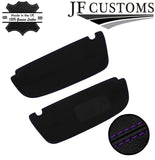 PURPLE  CROSS STITCH LEATHER 2X SUN VISOR COVERS FOR VAUXHALL CORSA B 93-00