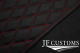 D RED DIAMOND STITCH VINYL 4XTAILORED FLOOR CARPETS FOR BMW MINI S R56 07-14 JF1