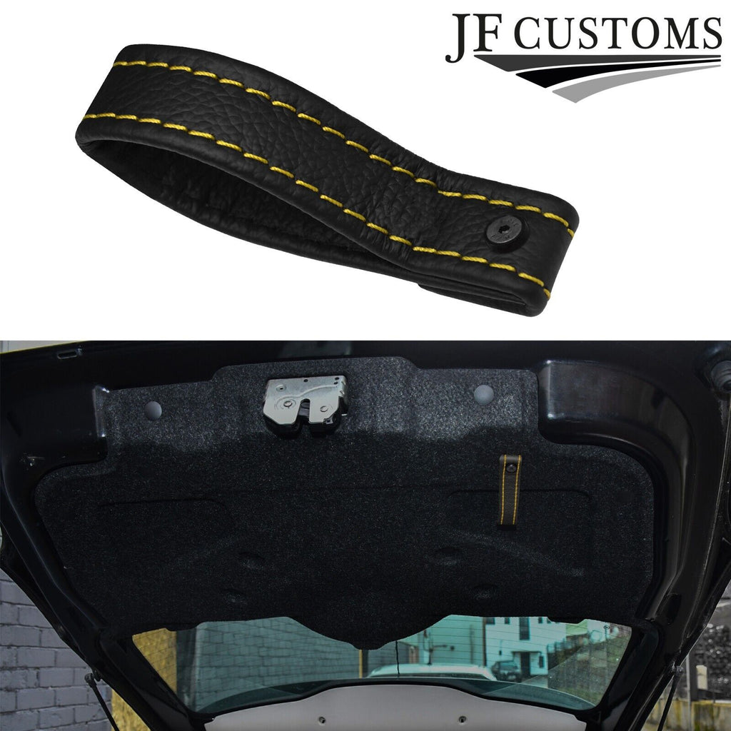 YELLOW STITCH LEATHER TAILGATE BOOT PULL STRAP HANDLE FITS FIAT 500 ABARTH 07-16